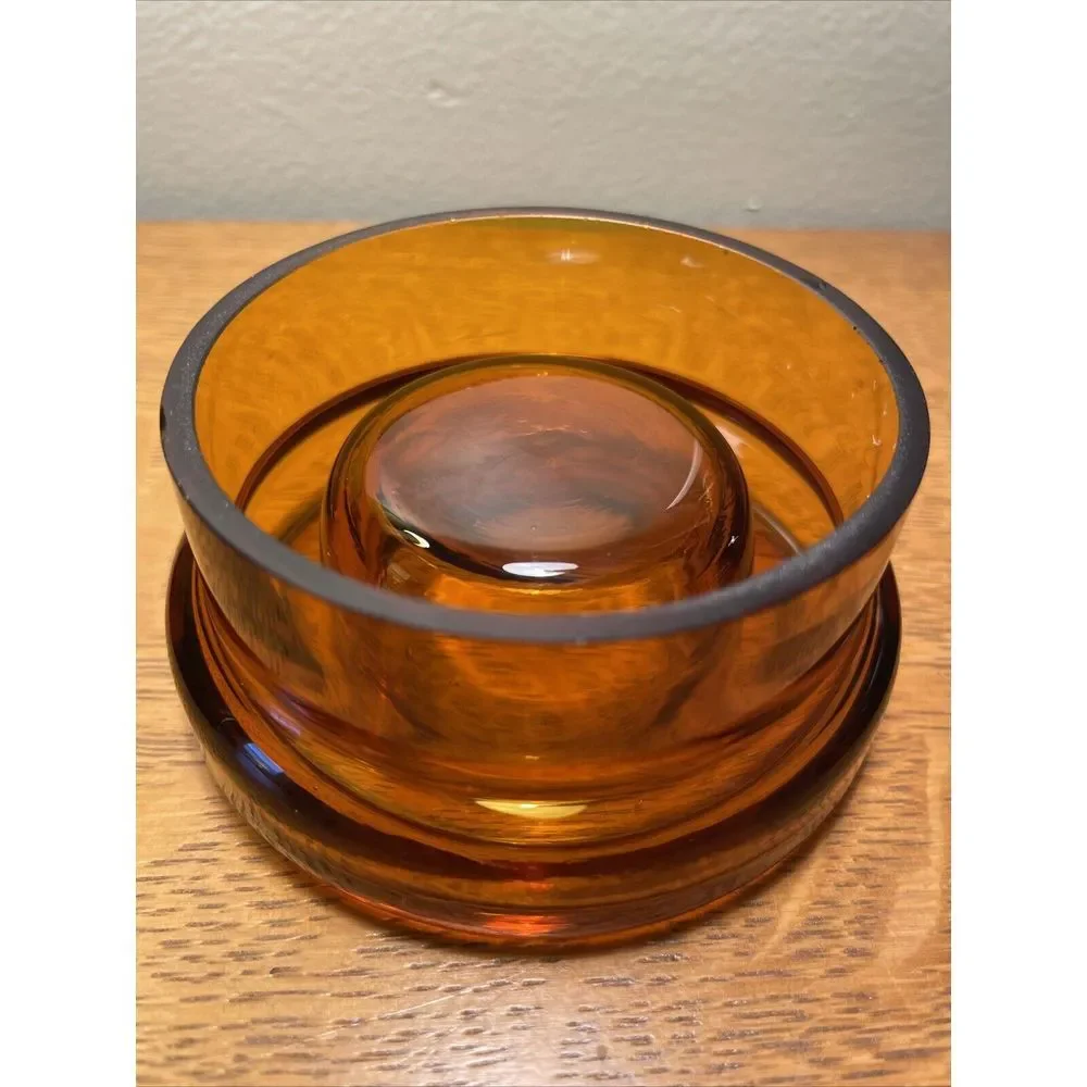 Home America Amber Glass With‎ Lid, Retro Style 5